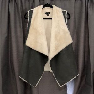 Suede Vest w/ Faux-Fur Inside